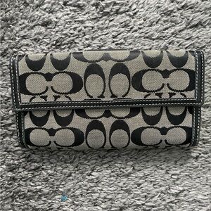 Coach Signature Black and Gray Wallet